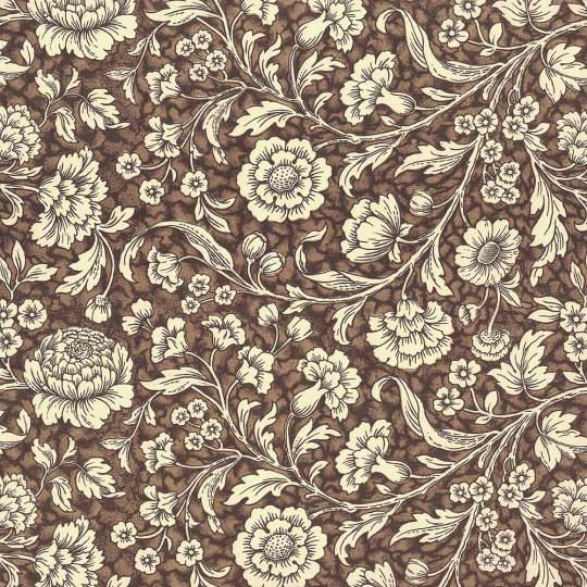 Brown Wildflowers Print Italian Paper ~ Carta Varese Italy